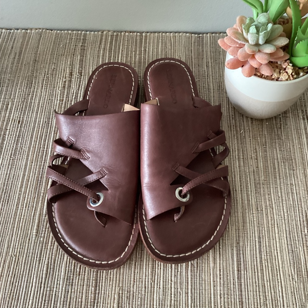 Bernardo Brown Leather Sandals 9.5 vero cuoio - Picture 7 of 9